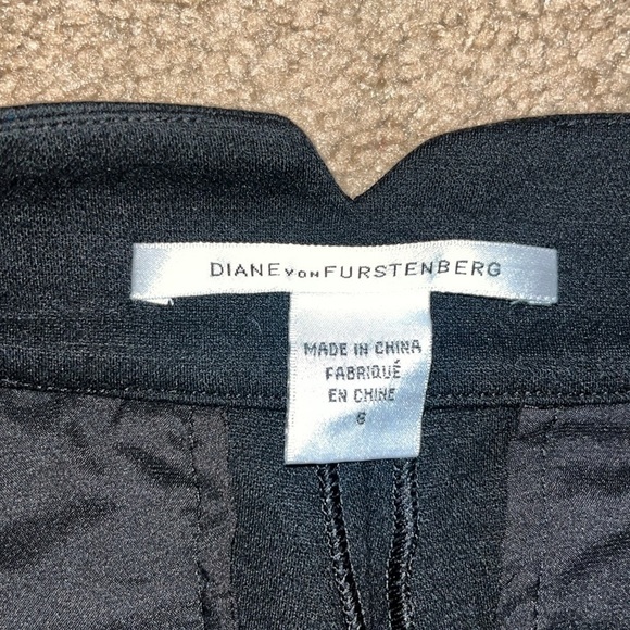 Diane Von Furstenberg DVF Newport Flare Wool Trouser Dress Pants Black 6 - Picture 8 of 11